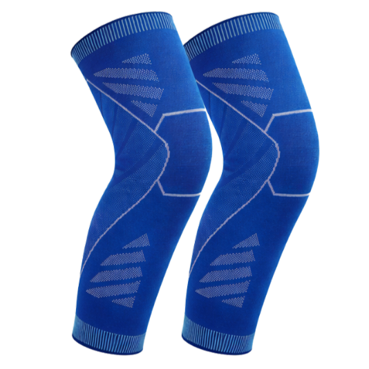 Wolf Full-Leg Compression Sleeves (Pair) - Blue