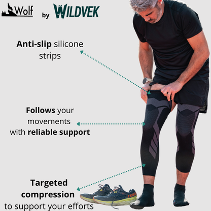Wolf Full-Leg Compression Sleeves (Pair) - Black