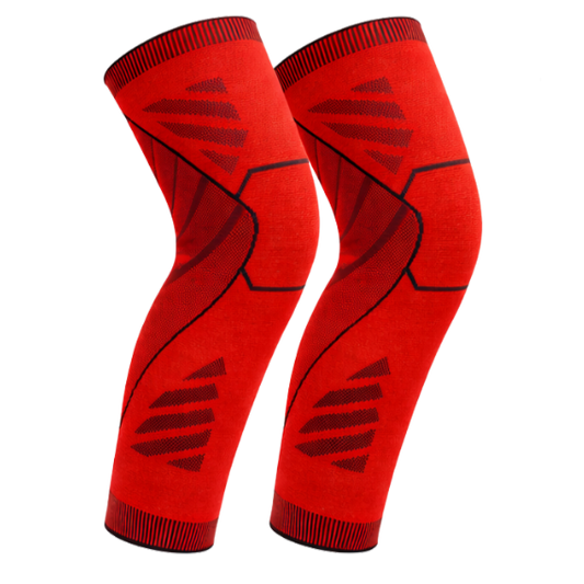 Wolf Full-Leg Compression Sleeves (Pair) - Red